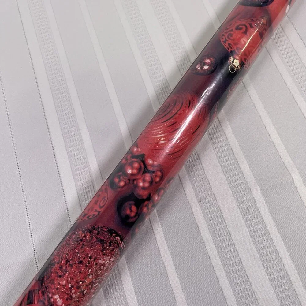 VTG 90s Red Ornaments Christmas Gift Wrap Paper American Greetings 36 Sq Ft NEW